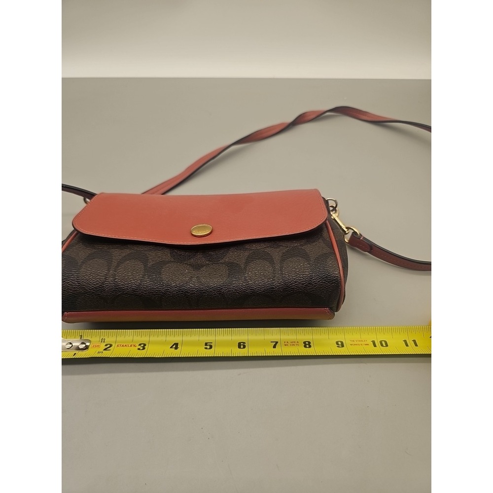 Coach Signature Reversible 2 IN 1 Crossbody Bag Magnet Rose Brown F59534 - Picture 2 of 10